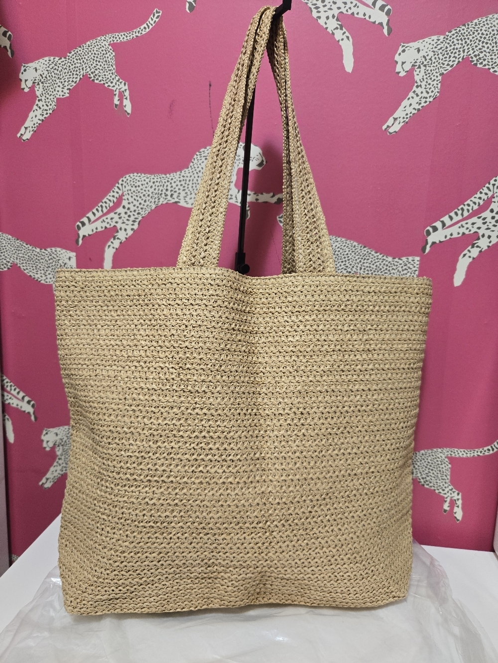NWT Dior Beauty Raffia Woven Tote Bag - Picture 4 of 11